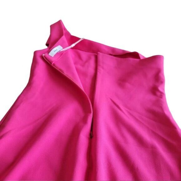 Likely Packard Dress Size 12 One Shoulder Fuchsia Pink Mid Length Slit New - Picture 7 of 12